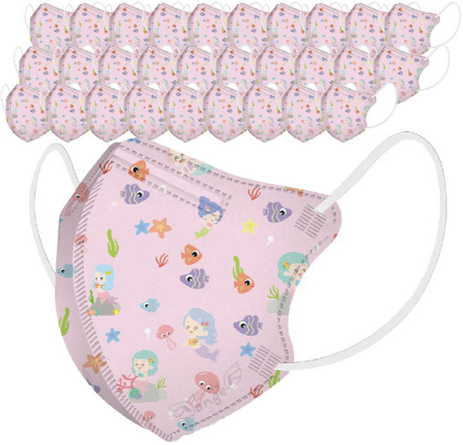 lovely ange Thinlight 鳥嘴型口罩 嬰幼兒用 超小型 1-3歲, 10入, 5個, V11 美人魚