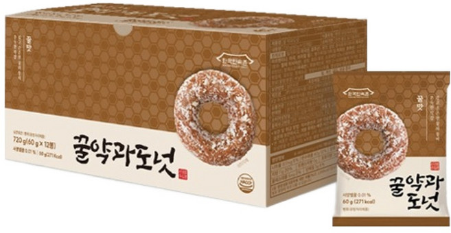 koreanfolkvillage 蜂蜜藥果與甜甜圈 12入, 720g, 1個