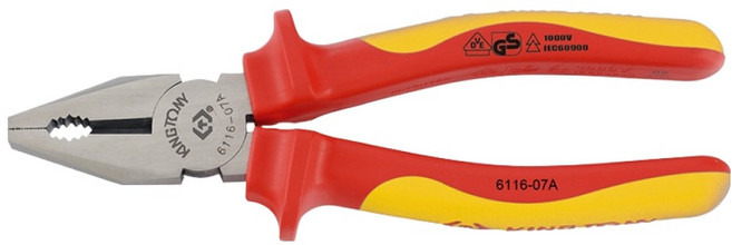 KING TONY 金統立 專業級工具 耐電壓鋼絲鉗 7-1/2" KT6116-07A, 1個