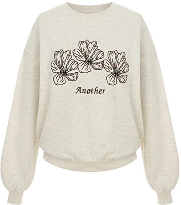 페이지플린 플라워 자수 기모 맨투맨 P5DTS003A