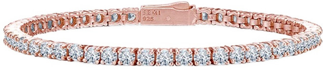 SEMI JEWELRY 女款 silver925 Hazzys 模擬鑽石網球手鍊 3mm