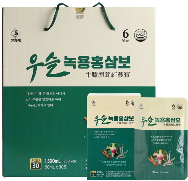 천제명홍삼 우슬 녹용홍삼보 30p, 1.5L, 1개