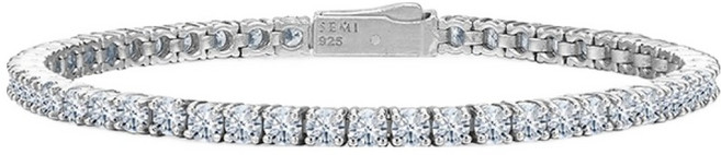 SEMI JEWELRY 女款 silver925 Hazzys 模擬鑽石網球手鍊 3mm