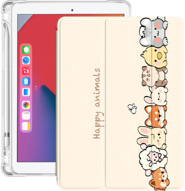 Cashrich 可愛動物鉛筆收納平板電腦保護套, 類型7, 1個