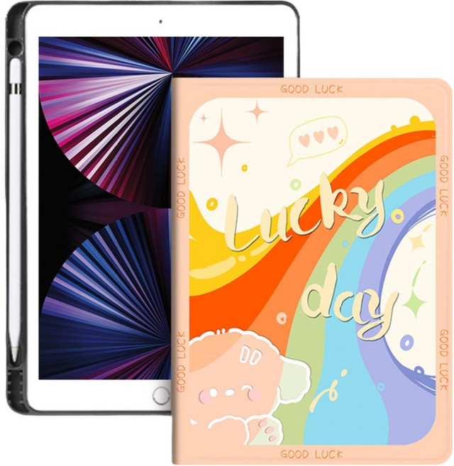 Cashrich 感性設計 附筆槽 平板電腦保護套, 類型3, 1個