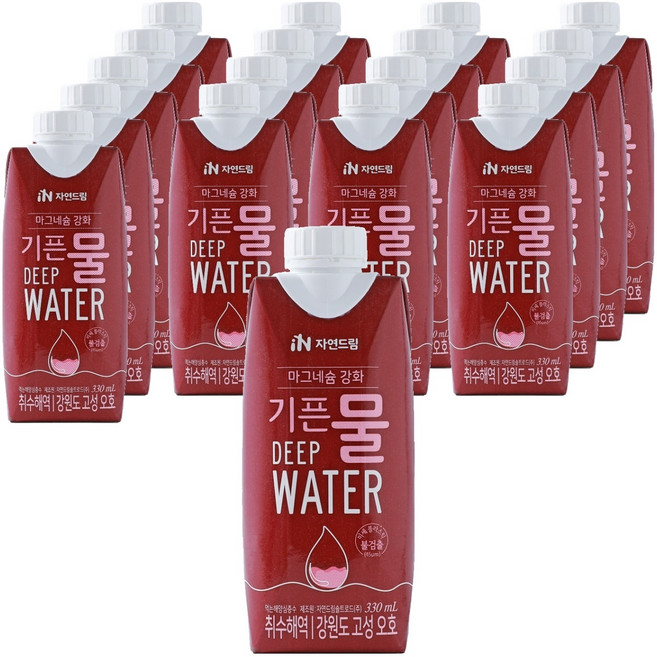 深水 自然之夢 鎂強化紙盒包裝 海洋深層水, 330ml, 18個