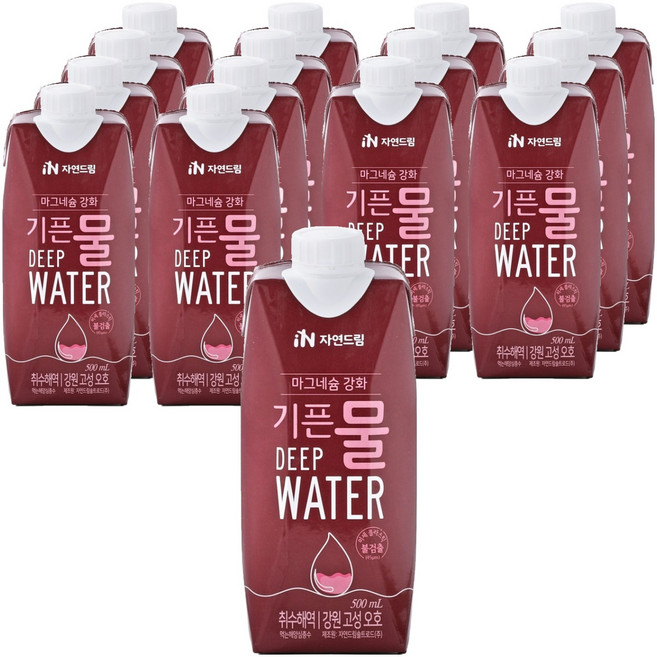 기픈물 마그네슘강화 종이팩 해양심층수, 500ml, 15개