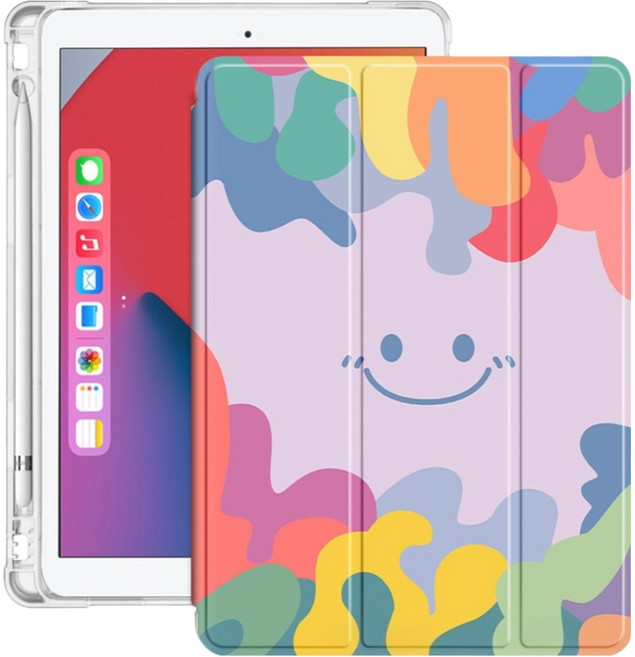 Cashrich 平板電腦 微笑設計 3段式 智慧型保護套, 類型11, 1個
