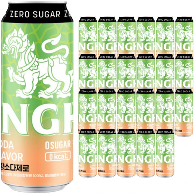 싱하 레몬멜론향 소다제로, 330ml, 24개 - 쿠팡