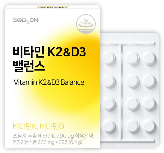 SODyON 維生素K2&D3平衡 骨骼健康 6.4g, 1個, 32錠
