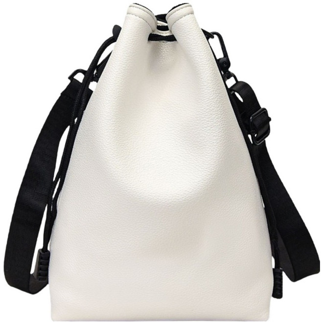 Greenuer 現代皮革相機抽繩肩揹包 大型, 白色, 1個