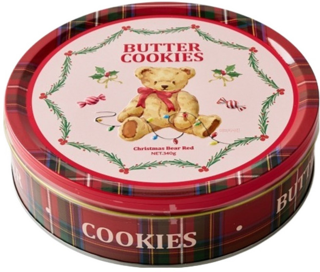 모던하우스 크리스마스베어 버터쿠키 레드, 340g, 1개
