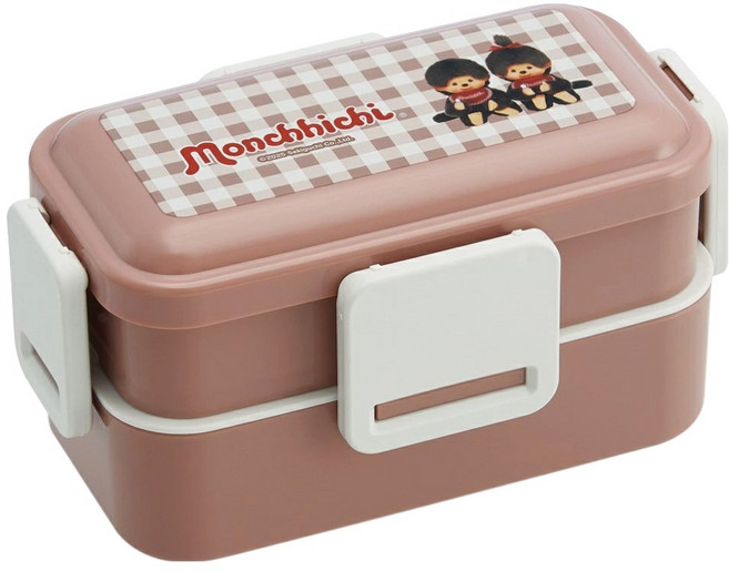 스케이터 돔형뚜껑 2단 도시락 600ml PFLW4, 몬치치, 1개