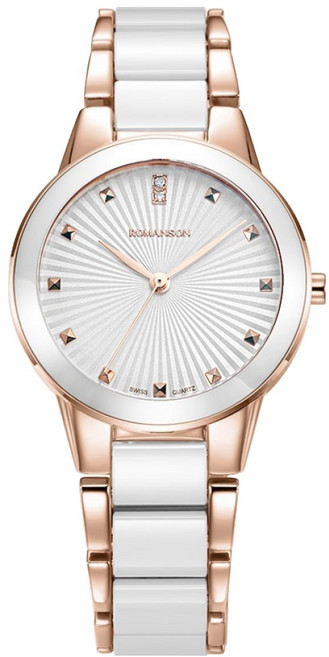 로만손 여성용 루미에르 세라믹 홍드 DIA 메탈 시계 RWRMKL5BF506RGWH0 + 쇼핑백