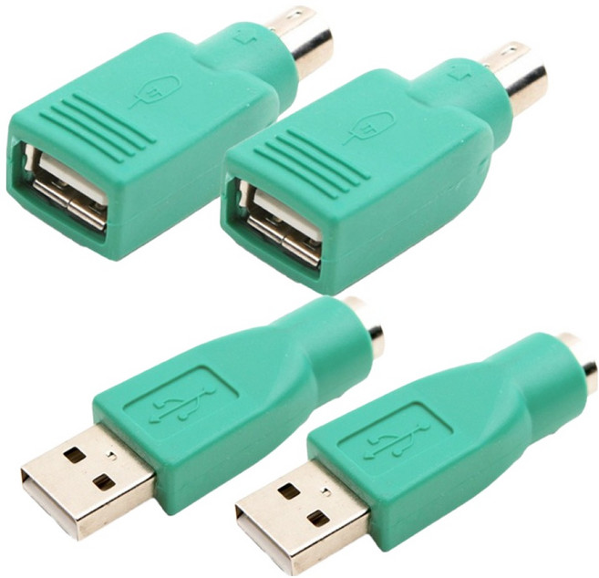 컴스 USB A to PS2 젠더 마우스용 FM 2p + 키보드용 MF 2p 세트, 1세트, CP101