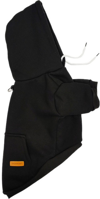 QIDINA 寵物羊羔絨連帽加厚鋪棉保暖寵物衣 J, 黑色, 1個