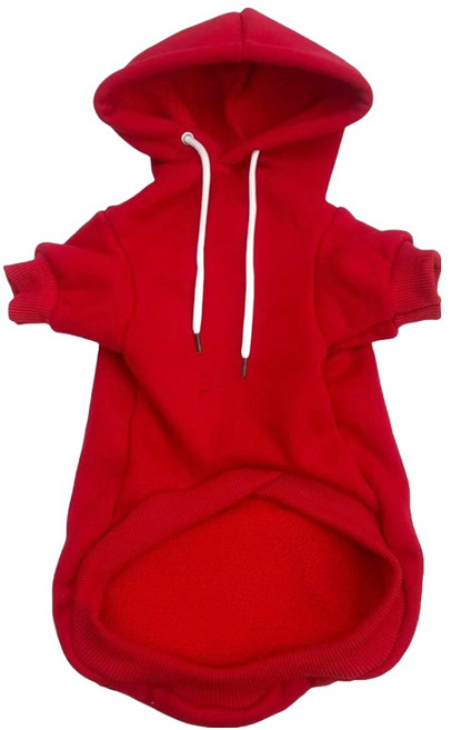 QIDINA 寵物羊羔絨連帽加厚鋪棉保暖寵物衣 J, 紅色, 1個