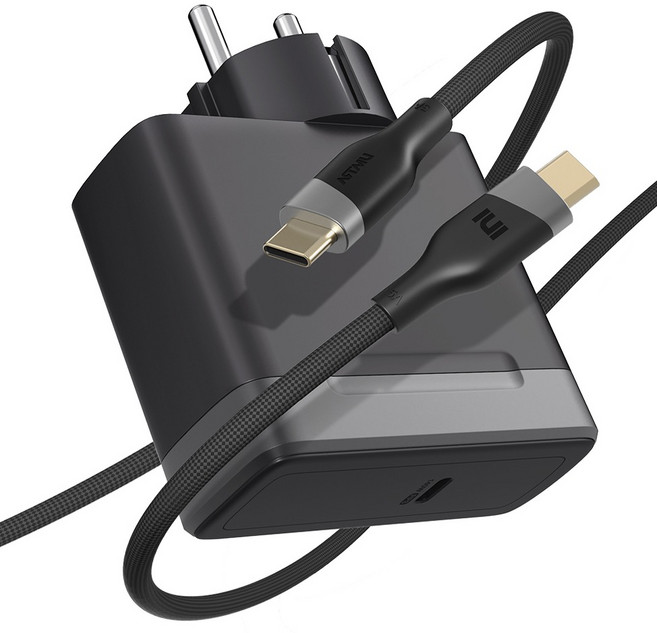 아트뮤 PD3.1 140W PPS GaN 접지 초고속 충전기 GX610 + C타입 to C타입 5A 우븐 케이블 240W 1.5m 세트, 메탈그레이, 1세트