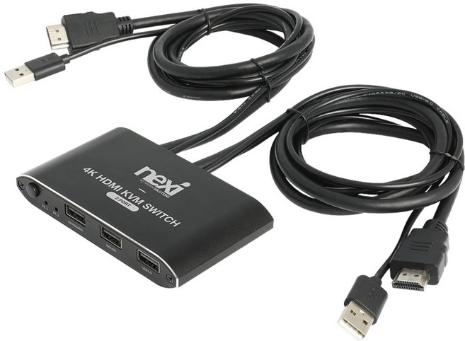 넥시 4K 2포트 HDMI KVM 스위치 NX1281, NX-7502KVM-4K, 1개