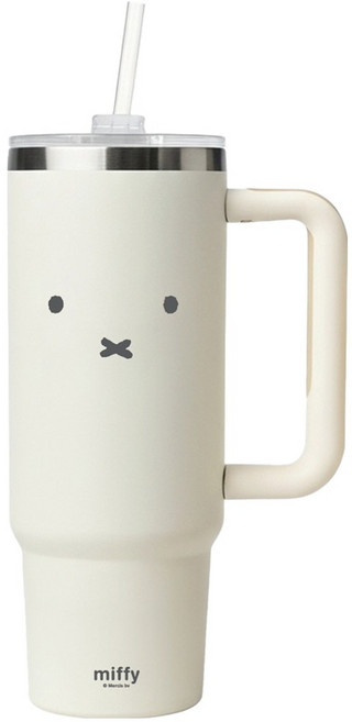Bo friends Miffy 大容量不鏽鋼隨行杯, 白色, 1個, 887ml