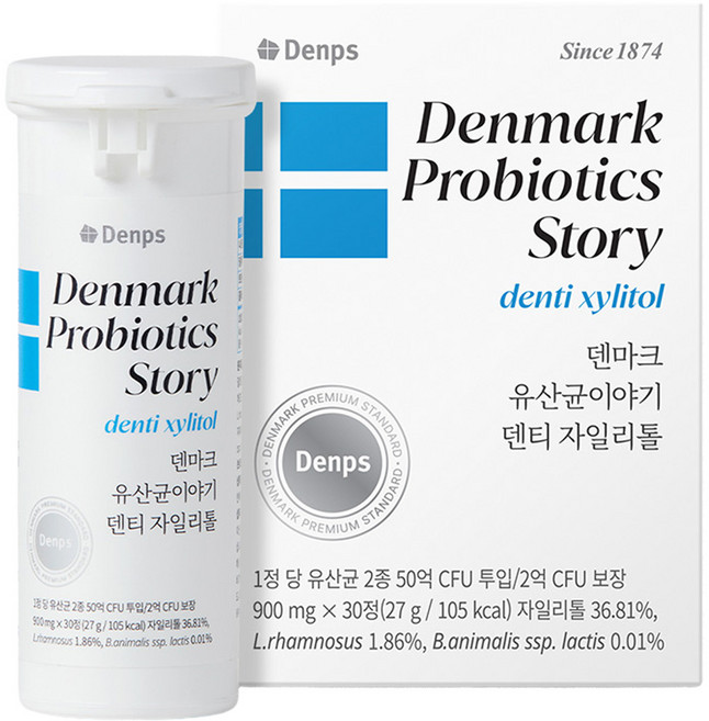 덴프스 덴마크 유산균이야기 덴티 자일리톨, 30정, 1개