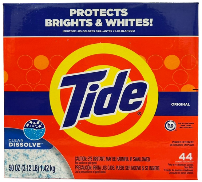 Tide 濃縮he高效能洗衣粉, 1.42kg, 1個