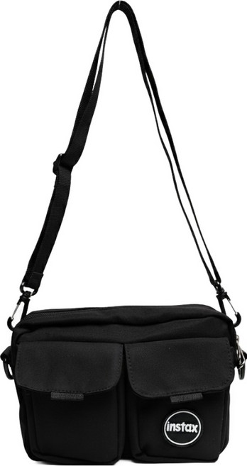 FUJIFILM 富士 instax Logo 撞色斜揹包 黑色, 1個, 單一商品