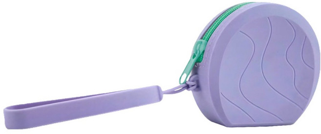 그리뉴얼 미니 실리콘 손잡이 이어폰 케이스, 퍼플, 1개