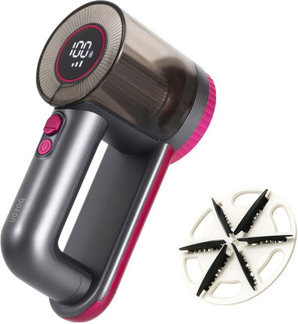 보잔 세탁소용 휴대용 충전식 티타늄코팅 6중칼날 대용량 보풀통 보풀제거기 추가날, 핑크(추가날), 메탈실버(본체), BZ-6T100