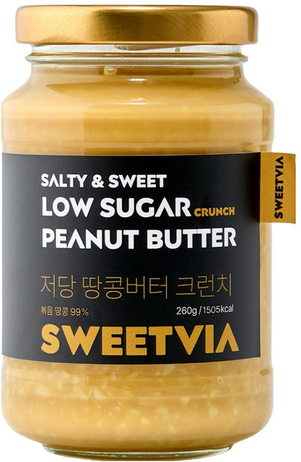 스윗비아 솔티앤스윗 저당 땅콩버터 크런치, 260g, 1개