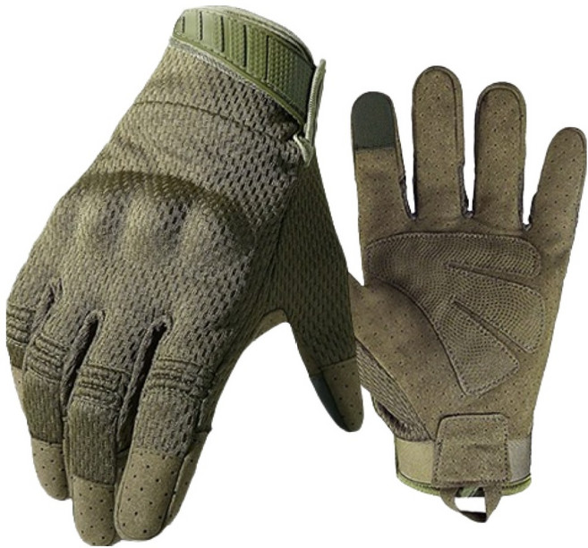 카페레이서 오토바이 클래식 너클가드 장갑 양손착용 세트 D타입, 올리브