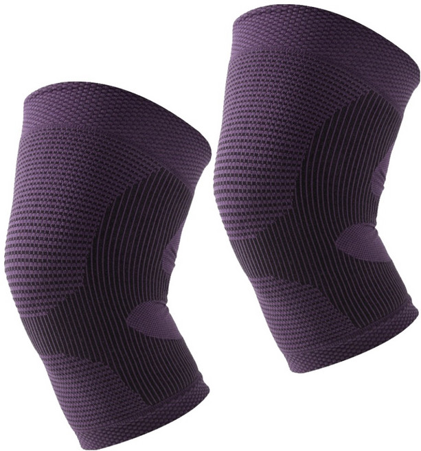 LEADER X 台灣製 防護升級鋅石墨烯護膝, 1組, 黑紫色