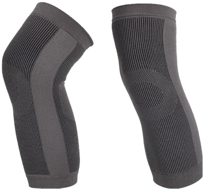 LEADER X 台灣製 竹碳石墨烯能量機能護膝, 1組, 黑灰色