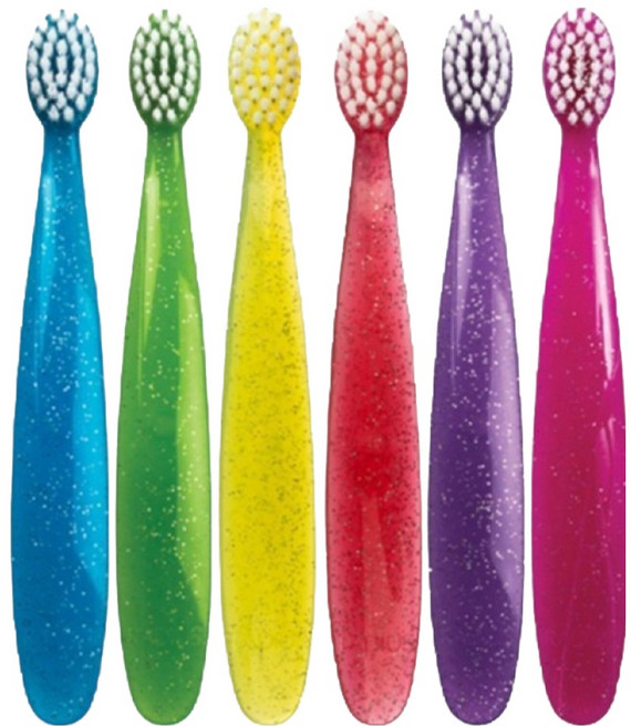 래디어스 토츠 유아칫솔 6종 세트, 그린, 블루, 오렌지, 퍼플, 핑크, 화이트, 6개입, 1세트