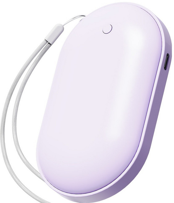 누아트 충전식 양면발열 손난로 보조배터리 5000mAh C타입, 라벤더