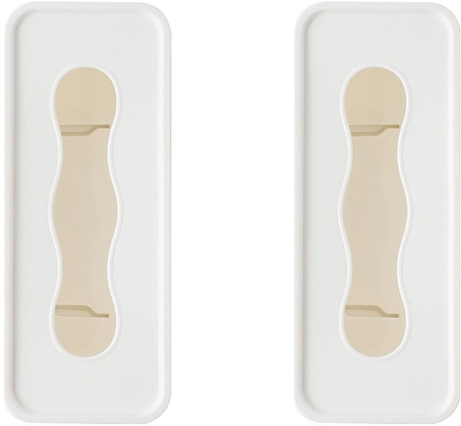 꾸미까 부착식 지퍼백 비닐 보관함 대, 화이트, 2개