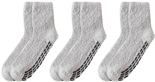 시크힐즈 남성용 웨이덴 논슬립 무압박 수면양말 3족 12355