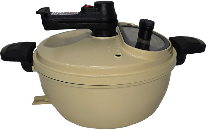 램프쿡 인덕션 자동회전 냄비 옐로우 HS-0010, 1개, 43cm