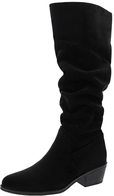 단골언니 여성용 셔링 주름 기모안감 힐 웨스턴 카운티 롱부츠 5cm