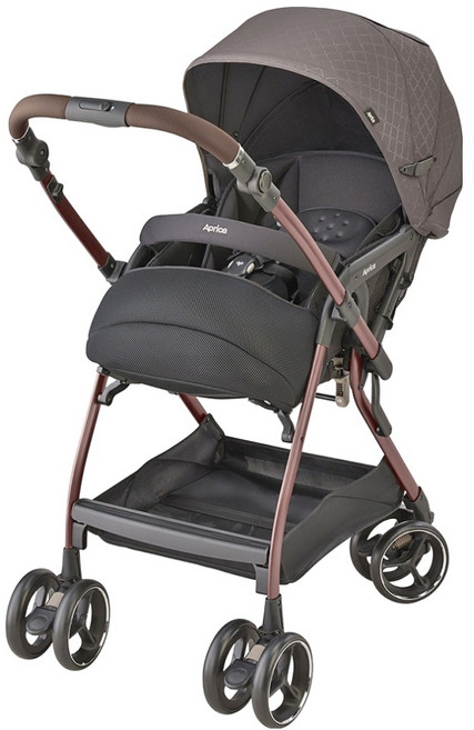 Aprica 愛普力卡 雙向自動四輪推車 Optia Cushion Grace 2139548, 騎士灰