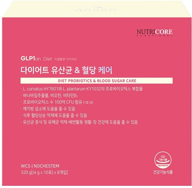 뉴트리코어 지엘플랜 다이어트 유산균 & 혈당 케어, 320g, 1개 - 쿠팡