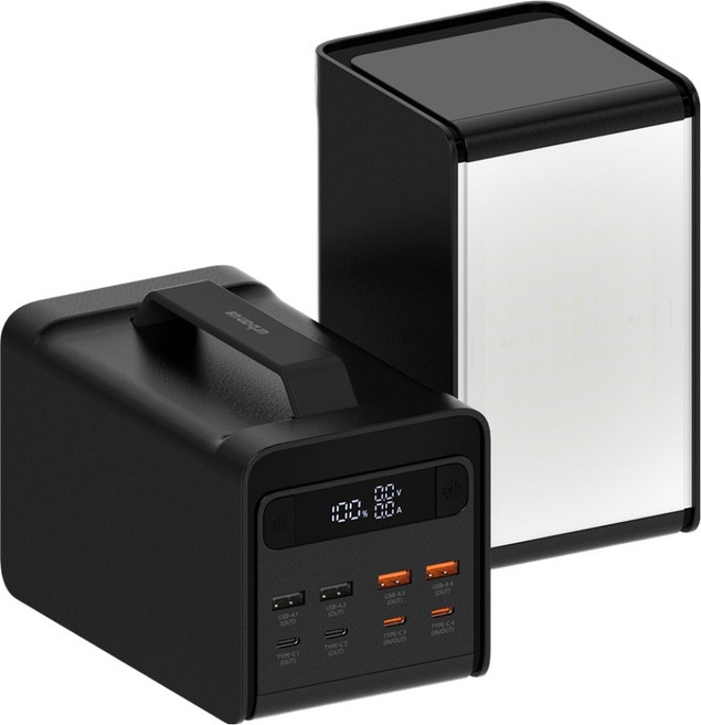 어반어스 대용량 초고속충전 PD 65W 80000mAh LED 랜턴 차박 캠핑용 보조배터리 멀티단자, 블랙, UB-PA80LPQ