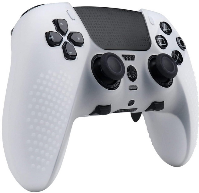 스페이스쉴드 소니 플레이스테이션 PS5 듀얼센스 엣지 호환 엠보 그립 미끄럼방지 논슬립 실리콘 커버 케이스, 투명, 1개, PS5 Dualsense Edge