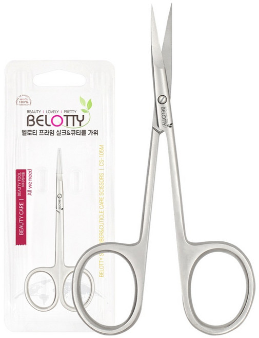 벨로티 절삭력 좋은 초정밀 전문가용 큐티클 가위, 1개, 실버