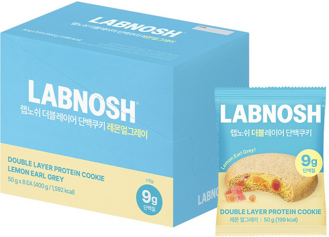 랩노쉬 레이어 단백쿠키 레몬 얼그레이 8p, 1개, 400g