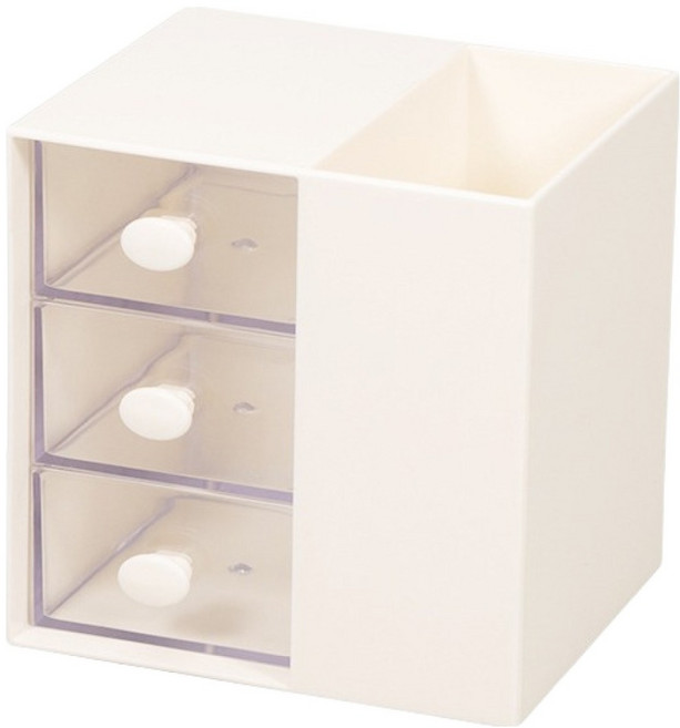 맙소샵 데스크탑 다층 칸막이 분리 미니 서랍 수납함 12 x 10 x 12 cm BRP2078, 화이트, 3단