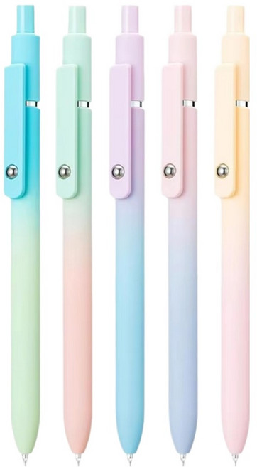 모더너리 퀵드라이 젤펜 오로라 간호사 볼펜 0.7mm 5종 세트, 검정, 1세트