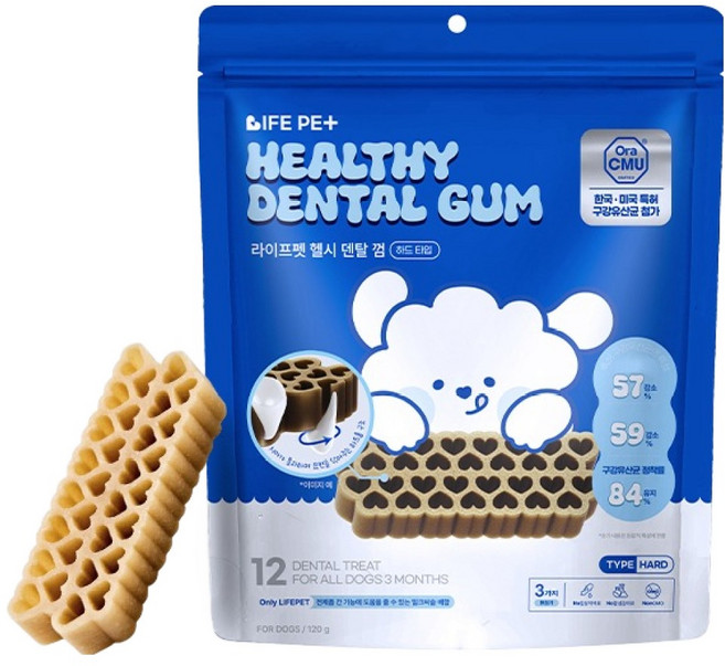 라이프펫 강아지 헬시 하드타입 덴탈껌 12p, 120g, 1개