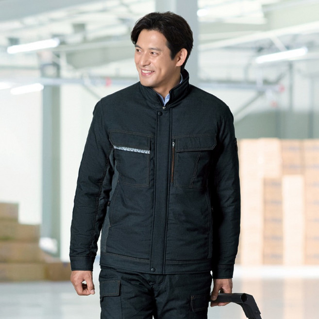 ziben 男女通用羽絨工作服上衣 zbj1856, 炭灰色, 1個
