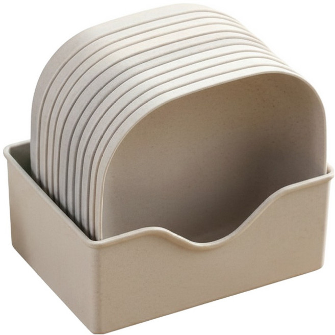 러블비 북유럽 스타일 사각 미니 쟁반 10P 세트, 베이지2(깊은타입), 1세트